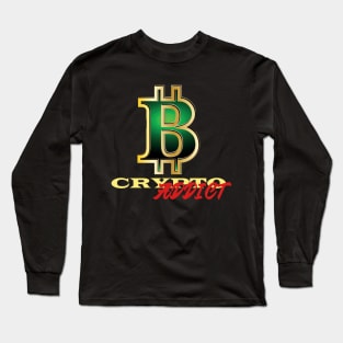 Bitcoin Crypto Addict Long Sleeve T-Shirt